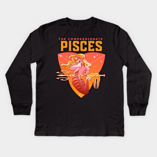 Pisces Zodiac Sign The Compassionate Kids Long Sleeve T-Shirt